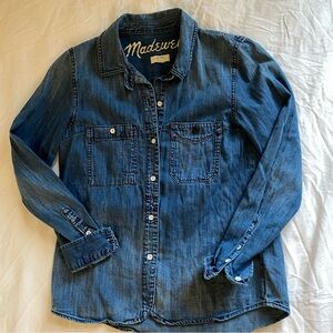 Madewell Blue Denim Ladies Trucker Boyfriend Shirt Size XS